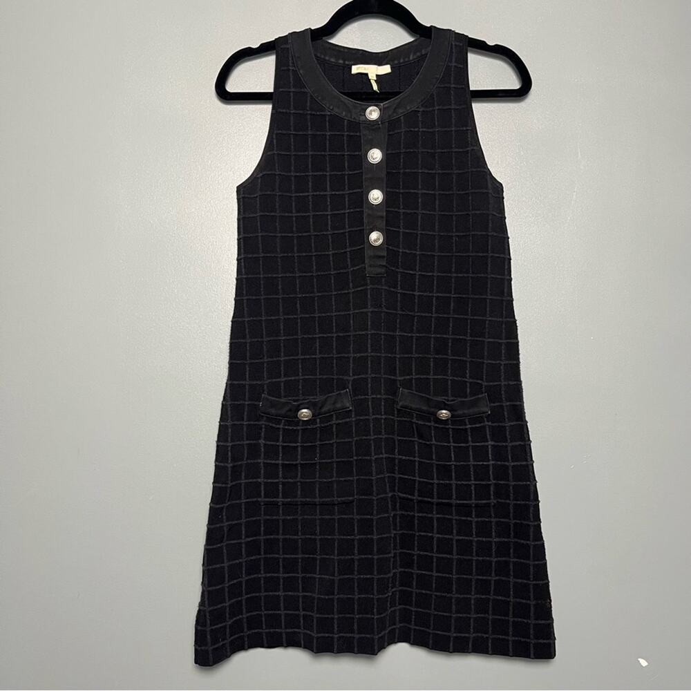 Maje Rassimy Sleeveless Knit Mini Dress Black Preppy Academia Womens Size S - Picture 2 of 11